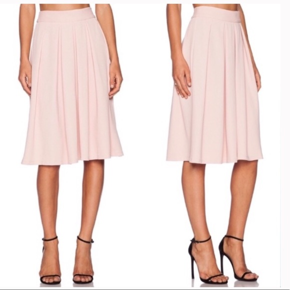 Wayf Pleated Midi Skirt, Blush medium - Picture 1 of 9